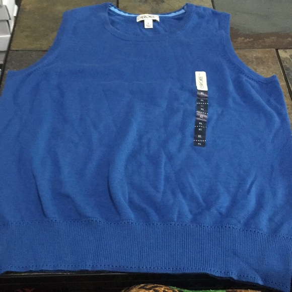 Cherokee Blue knitted sleeveless sweater. NWT XL - Picture 1 of 11